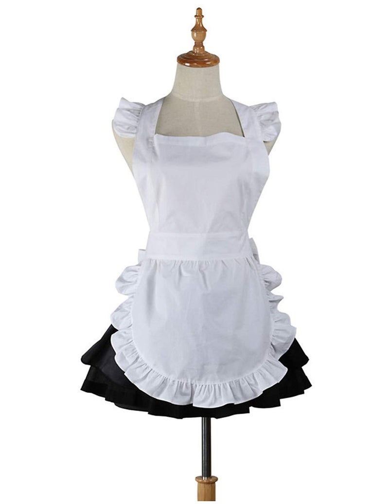 Love Potato Cute White Retro Kitchen Restaurant Women Aprons for Women Girls Waitress Apron for Gift - Image 1